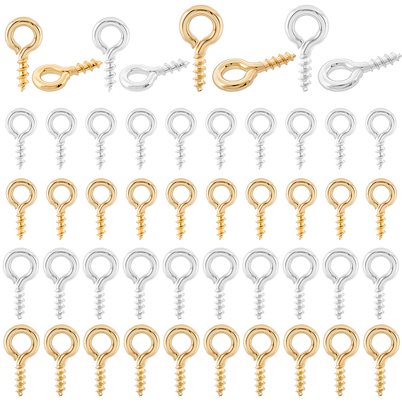 320 шт. 4 стиль латунный винт рым-шпилька скобы, для поделок ювелирных изделий