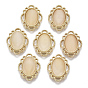 Alloy Filigree Joiners, with Resin Imitation Cat Eye, Light Gold, Oval