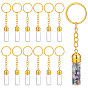 12Pcs Glass Wish Bottle Keychains, with Iron Rings
