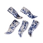 Natural Blue Spot Jasper Big Pendants, Ox Horn Charms