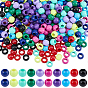 300Pcs 10 Colors Opaque Acrylic Beads, Large Hole Beads, Rondelle