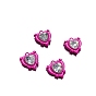 Подвески из сплава и страза, розовые сердечки