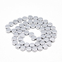 Electroplate Non-magnetic Synthetic Hematite Beads Strands, Flat Round