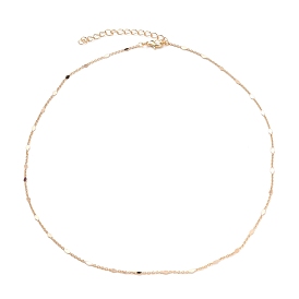 Brass Link Chain Necklaces, with Lobster Claw Clasps, Rhombus