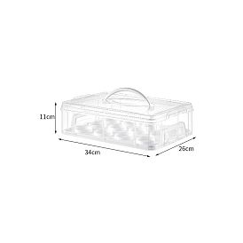 12-Grid Transparent PP Reusable Cupcake Packaging Box, Picnic Snake Case with Handle