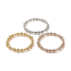 304 brazalete con cuentas en espiral de acero inoxidable, joyas envueltas en alambre para mujer