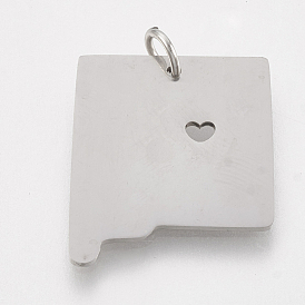201 Stainless Steel Pendants, Map of New Mexico
