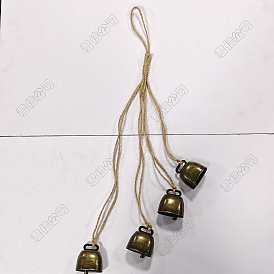 Iron with Handmade Hessian Rope Pendant Decorations, Bell