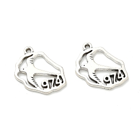 Сплавочные подвески тибетского стиля, без свинца и без кадмия, птица с номером 974 талисманы