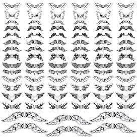 150Pcs 15 Styles Tibetan Style Alloy Fairy Wing Beads, Cadmium Free & Lead Free