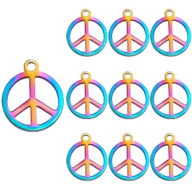 201 encantos de acero inoxidable, signo de la paz
