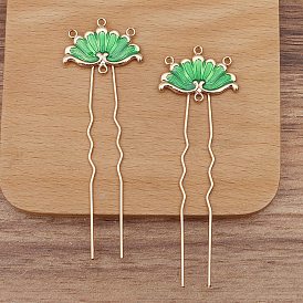 Ancient Style Alloy with Iron Hair Fork Finding, for DIY Jewelry Accessories, Enamel Peacock