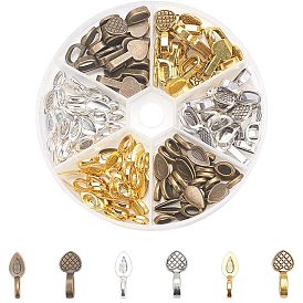 Tibetan Style Alloy Glun-on Flat Pad Bails for Pendants Making