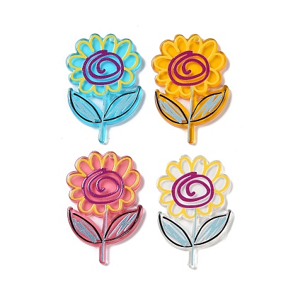 Акриловые подвески, подсолнечник