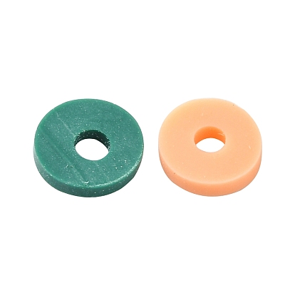 Handmade Polymer Clay Beads, Heishi Beads, Flat Round/Disc