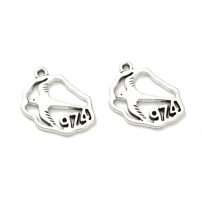Сплавочные подвески тибетского стиля, без свинца и без кадмия, птица с номером 974 талисманы