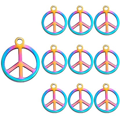201 encantos de acero inoxidable, signo de la paz