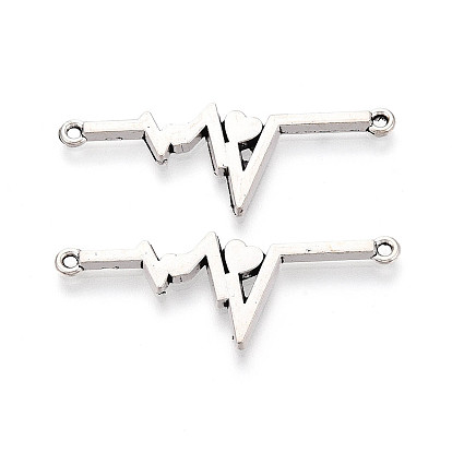 Звенья / разъемы из сплава в тибетском стиле, сердцебиение, без кадмия и без свинца