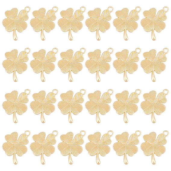 24 pendentifs en alliage pcs, sans cadmium et sans plomb, Style mat, trèfle