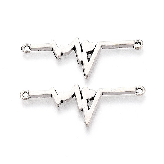 Звенья / разъемы из сплава в тибетском стиле, сердцебиение, без кадмия и без свинца