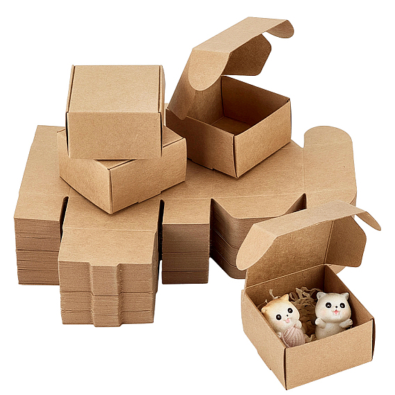 Крафт-бумага, складная коробка, квадратный