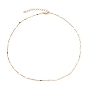 Brass Link Chain Necklaces, with Lobster Claw Clasps, Rhombus