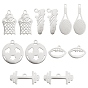 12Pcs 6 Style 201 Stainless Steel Pendants, Laser Cut, Mixed Shape
