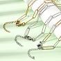 5MM 304 Stainless Steel Textured Paperclip Chain Necklaces for Women Men, Ion Plating(IP)