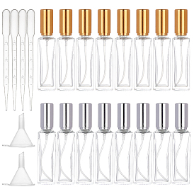 Refillable Glass Spray Bottles, with Fine Mist Sprayer & Dust Cap and Plastic Dropper & Funnel Hopper