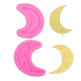 Moon Shape Food Grade Silicone Molds, Fondant Molds, For DIY Cake Decoration, Chocolate, Candy