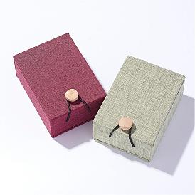 Cajas colgantes de arpillera y terciopelo para collares, plaza