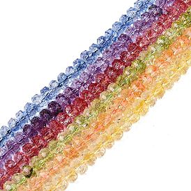 Хрустящие прозрачные стеклянные бусины нити, рондель, граненые