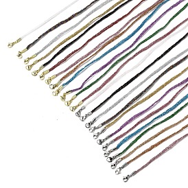 3.5 Cordón metálico de poliéster de mm para la fabricación de collares con cordón trenzado, con hallazgos de latón y 202 cierres de garra de langosta de acero inoxidable, larga duración plateado, chapado en rack