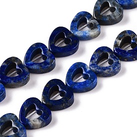 Natural Lapis Lazuli Beads Strands, Hollow Heart