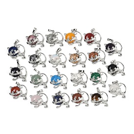 Кулоны с котенком из драгоценных камней, милые латунные подвески в форме кошки, платина, долговечный, стойки покрытие