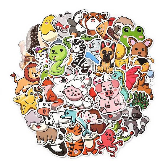 50 штук мультяшные животные граффити водонепроницаемые бумажные наклейки, Украшение дневника для фотоальбома своими руками