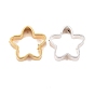Rack Plating Eco-friendly Brass Bead Frames, Lead Free & Cadmium Free, Long-Lasting Plated, Textured, Hollow Flower