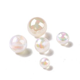 Abs perles en plastique, de couleur plaquée ab , ronde
