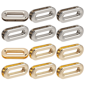 12Pcs 2 Colors Zinc Alloy Bag Hardware Custom Metal Eyelet Grommet, Oval Screw Eyelet for Bag Accessories