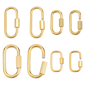 8Pcs 4 Styles 304 Stainless Steel Locking Carabiner