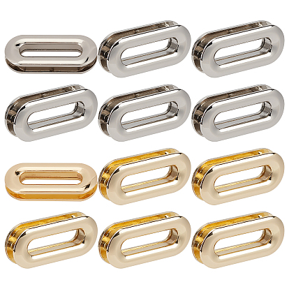 12Pcs 2 Colors Zinc Alloy Bag Hardware Custom Metal Eyelet Grommet, Oval Screw Eyelet for Bag Accessories