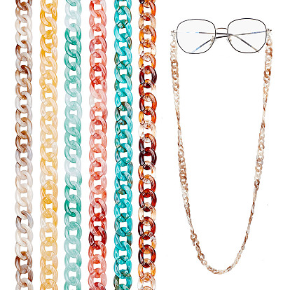 6 Strands 6 Colors Acrylic Curb Chains