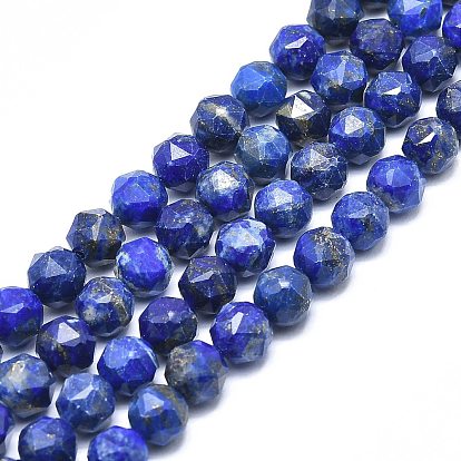 Natural Lapis Lazuli Beads Strands, Faceted, Round