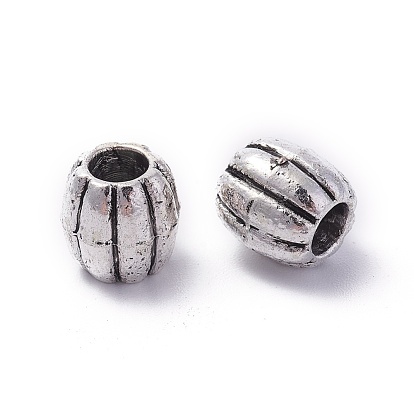 Tibetan Style Alloy Beads, Lead Free & Cadmium Free, Oval, 9x9.5mm, Hole: 3.8mm