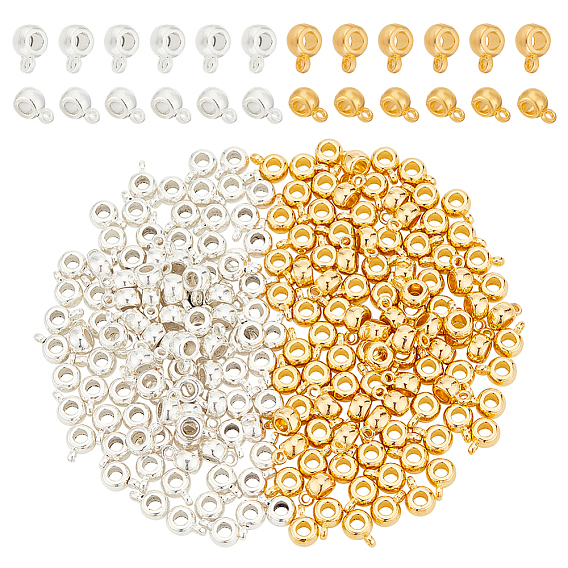 200шт 2 цвета тибетский стиль трубчатые дужки, петля под залог, бейлы, без кадмия и без свинца, чашка