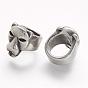 304 Stainless Steel Slide Charms, Leopard, Large Hole Beads
