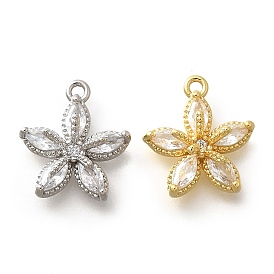 Латунные микро проложить кубического циркония подвески, без кадмия, без никеля и без свинца, цветок