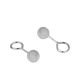 Rhodium Plated 999 Sterling Silver Texture Round Dangle Earrings for Women, with 999 Stamp