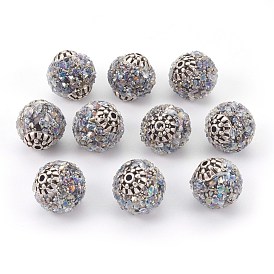 Handmade Indonesia Beads, with Metal Findings, Glass, Round