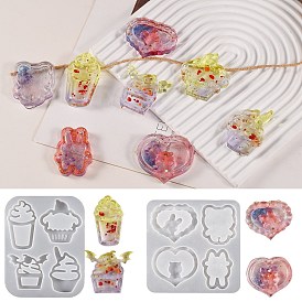 DIY Silicone Pendant Molds, Decoration Making, Resin Casting Molds, For UV Resin, Epoxy Resin Jewelry Making, Mixed Shapes